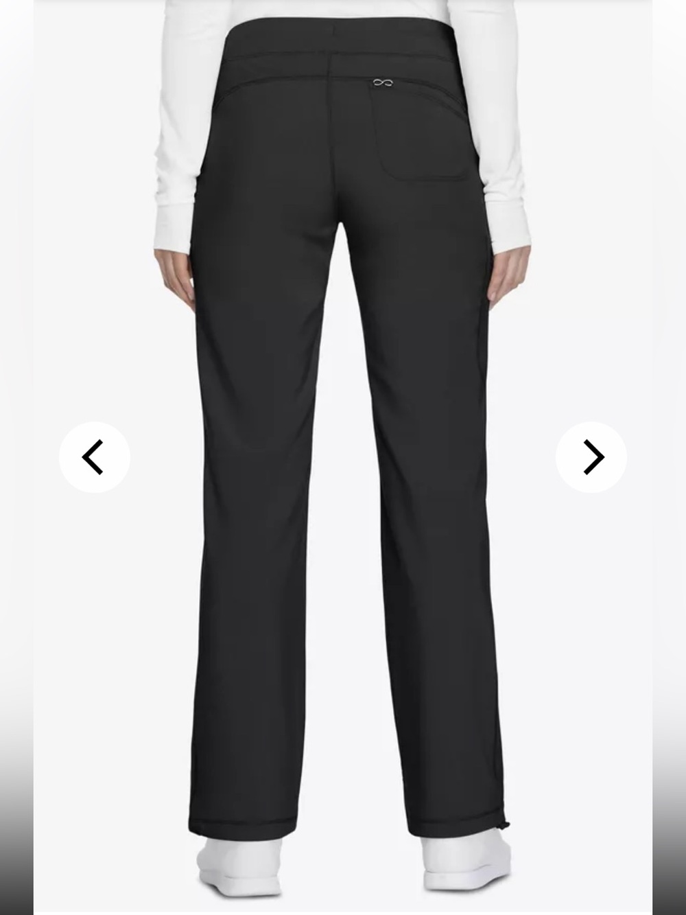 Infinity Women's 4-Pocket STRETCH Drawstring Scrub Pants - Black, XL - Picture 2 of 4